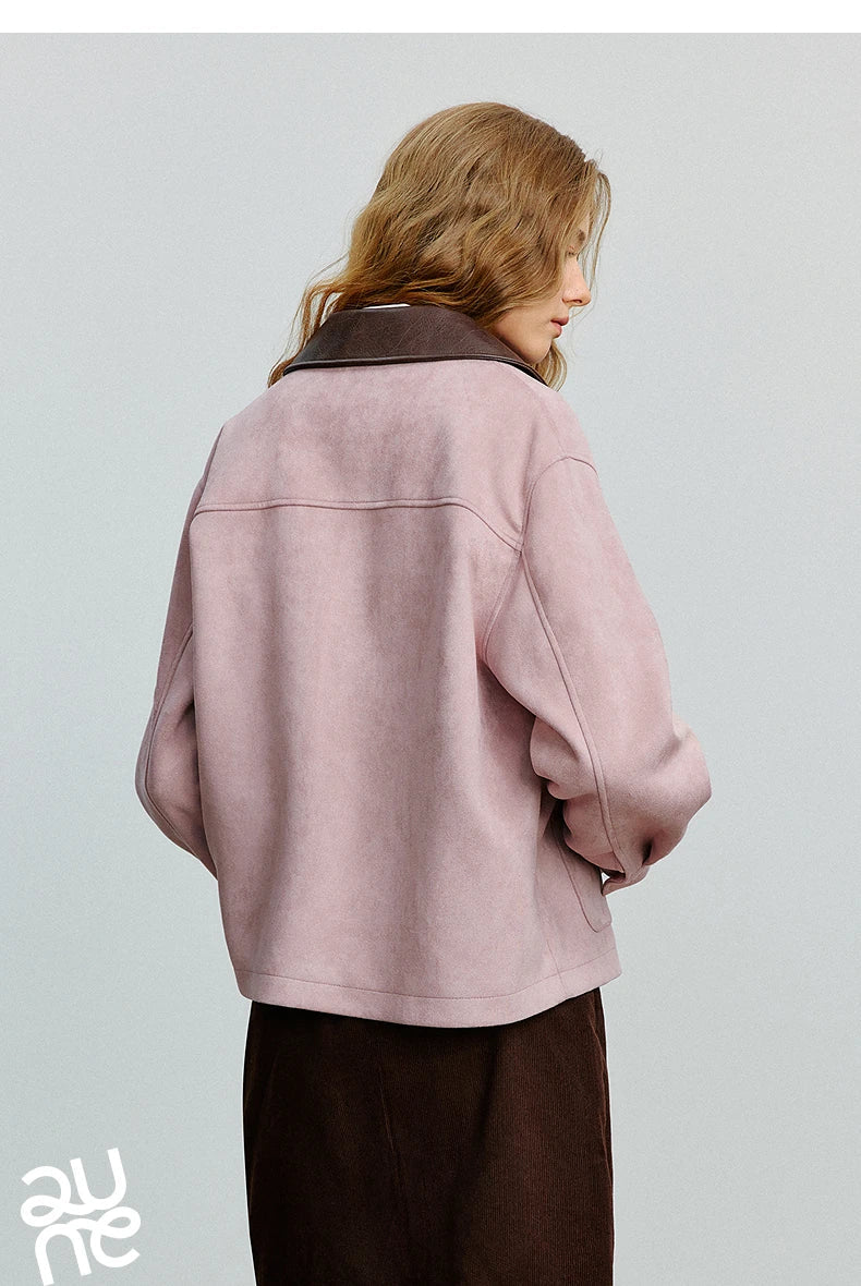 Sorrel Suede Jacket With Collar