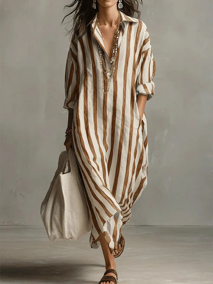 Women's Linen Long Shirt Dress