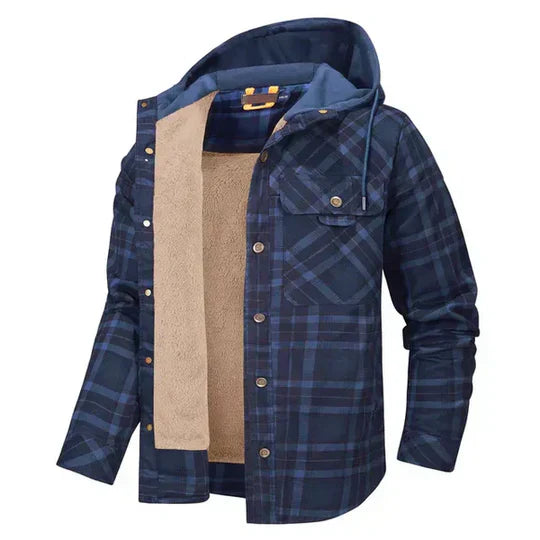 Men's Plaid Hooded Flannel Jacket