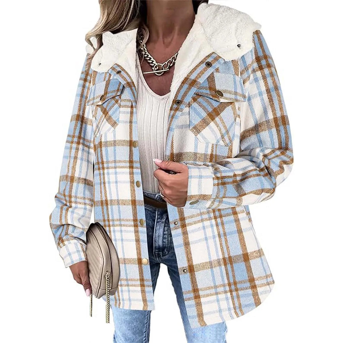 Women's Plaid Sherpa Jacket