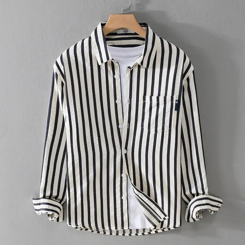 Niels Men's Striped Button Down Cotton Shirt