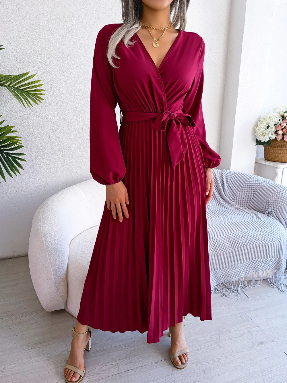 Women's Deep V Neck Long Dress