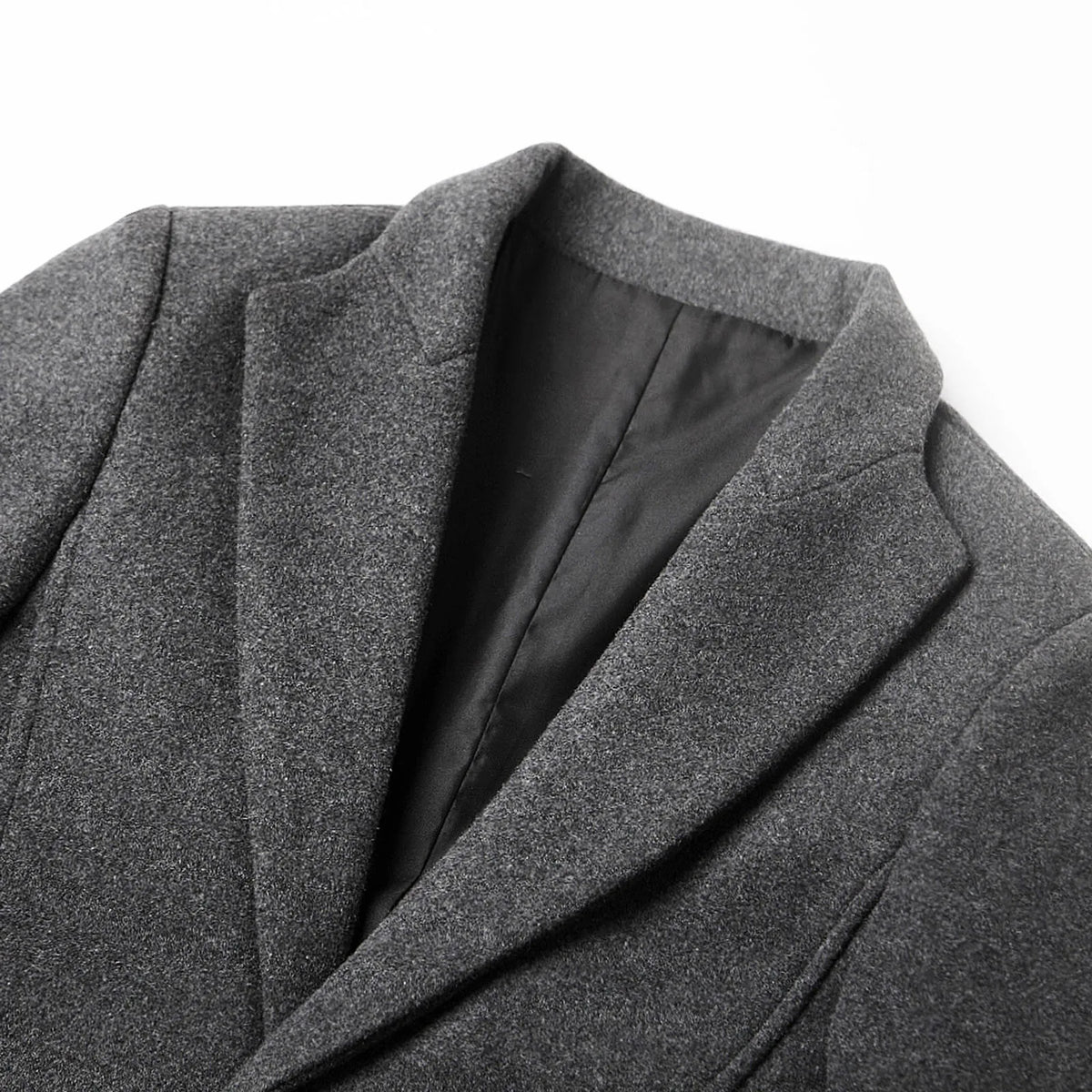 Men's Slim Fit Long Coat Classic Lapel Design
