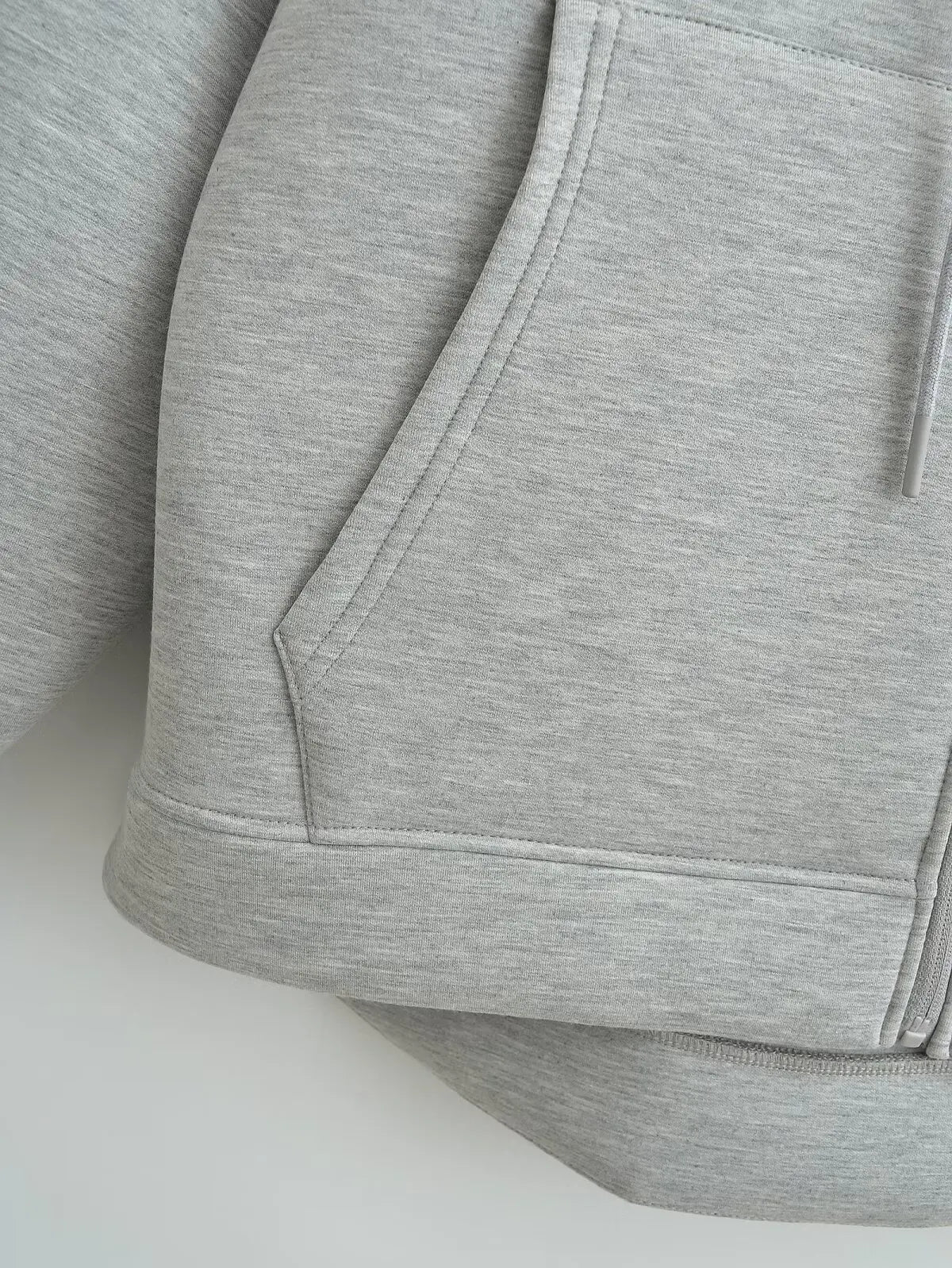 Women's Oversized Zip Hoodie Cotton Casual Grey