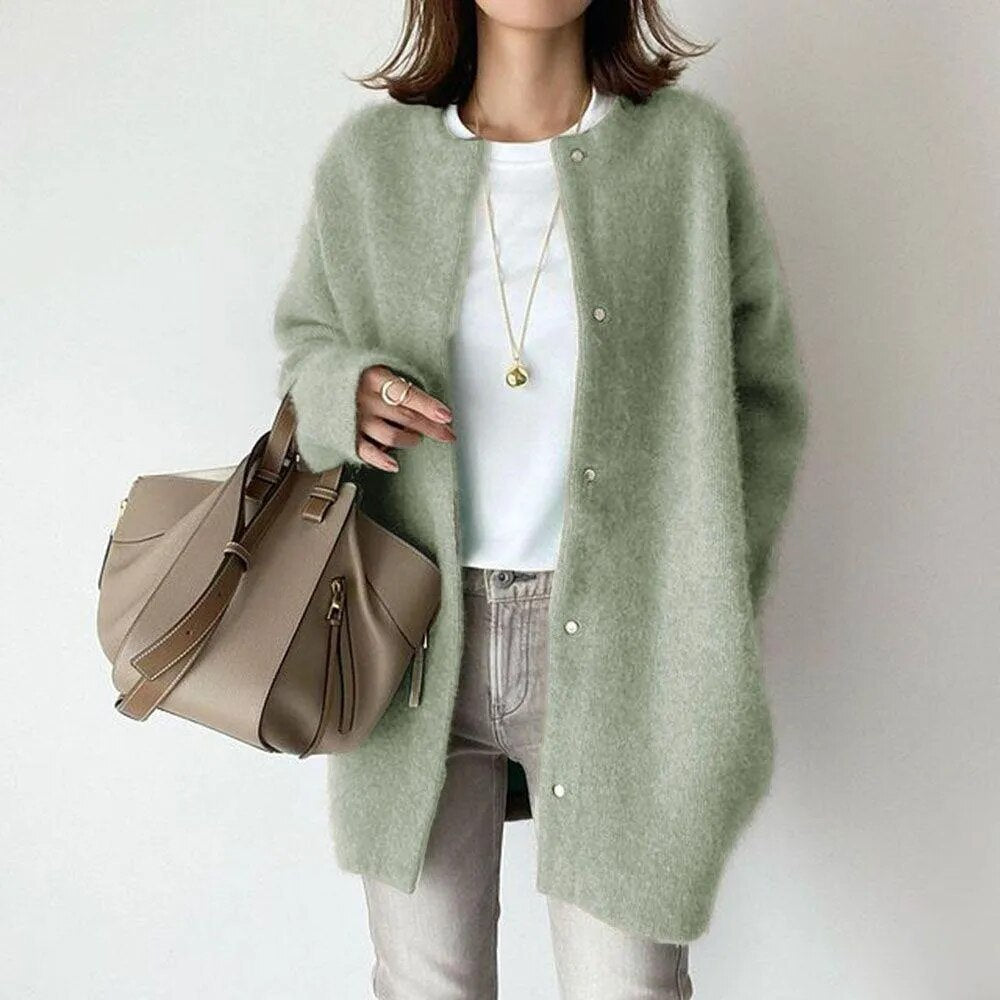 Women's Knitted Cardigan Button Closure