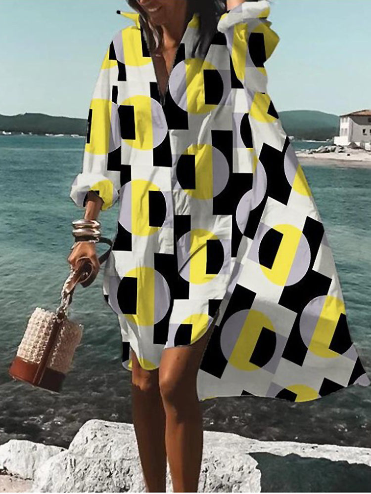Casual Sunny Midi Dress Shirt