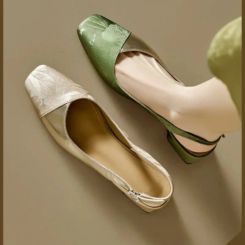 Comfortable Low Heel Sling Pump