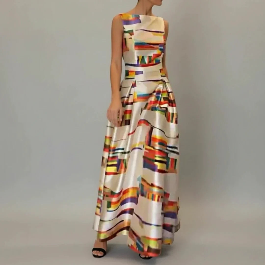 Women's Sleeveless Maxi Dress Fit Flare Style