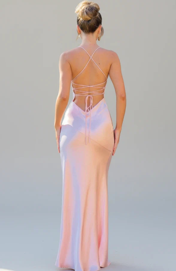Women's Maxi Dress Spaghetti Strap Slit Design