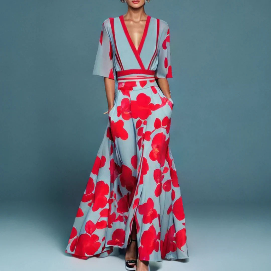 Women's Maxi Dress Floral Print - VibreMode