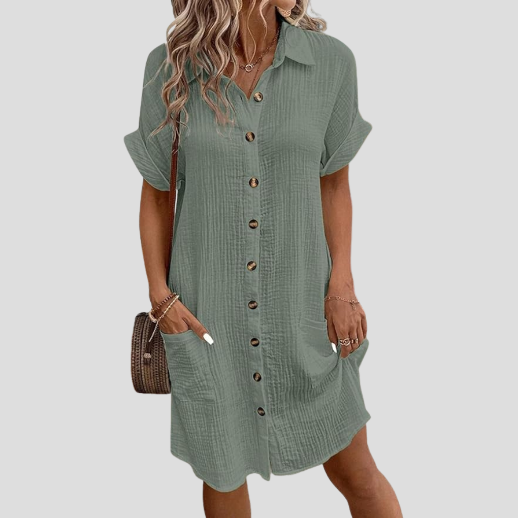 Women's Shirt Dress Cotton Casual