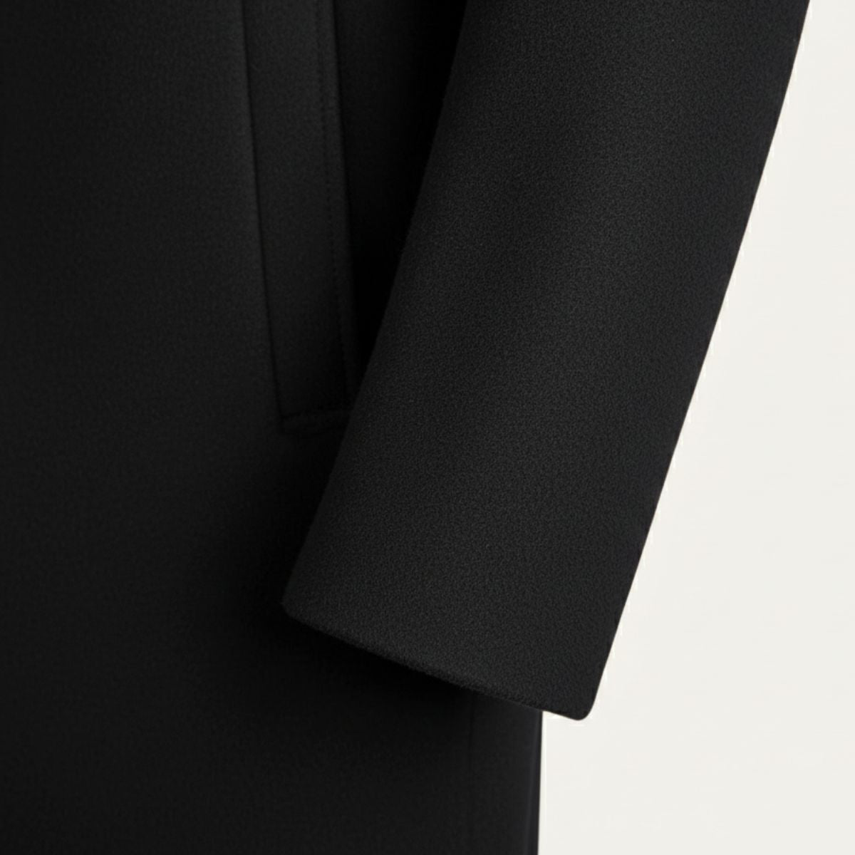 Men's Wool Overcoat Elegant Scarf Detail