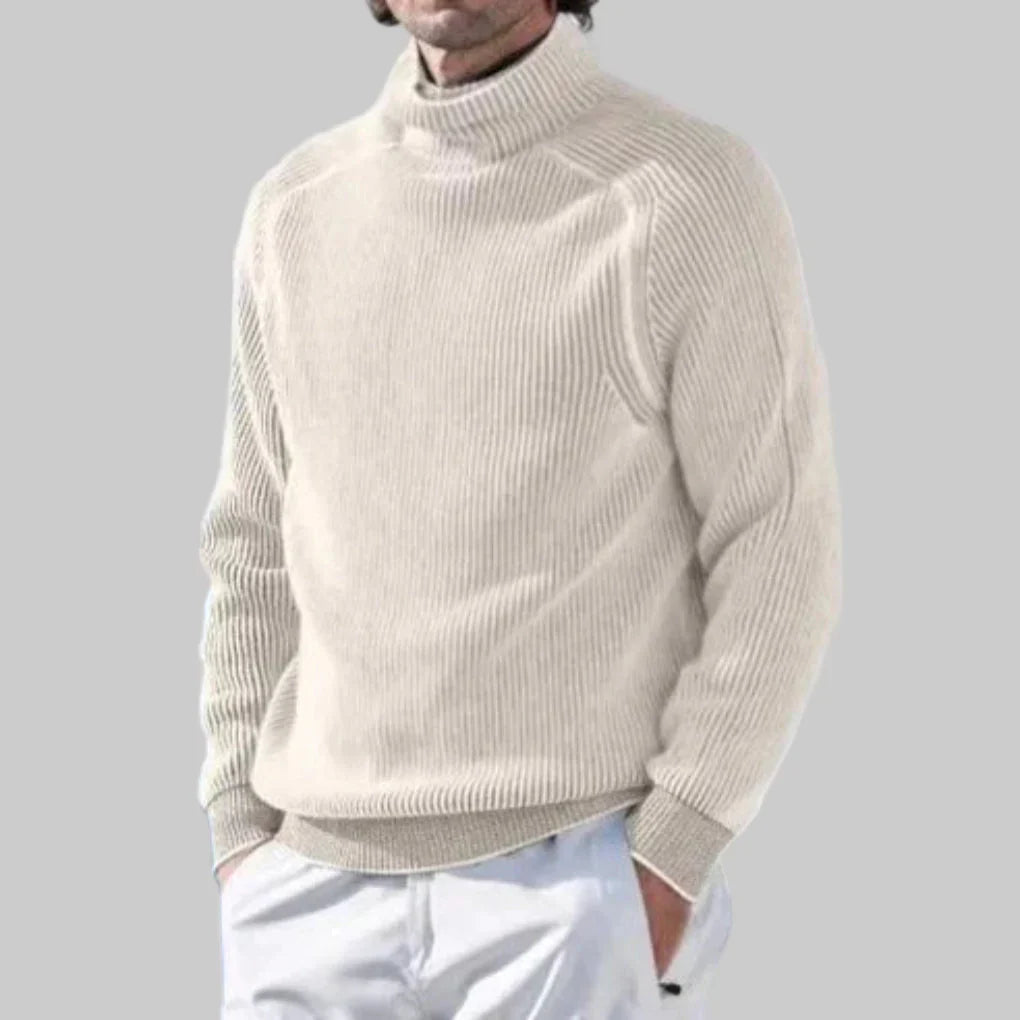 Men's Turtleneck Sweater Plain Knit