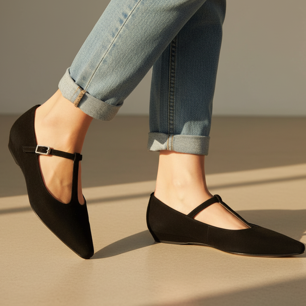 Women's Pointed Toe Mary Jane Flat Shoes