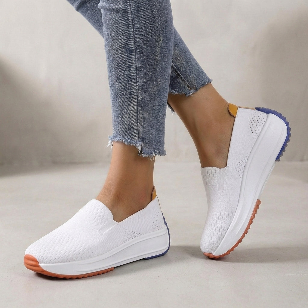 Orthopedic Slip On Sneakers Knit Platform