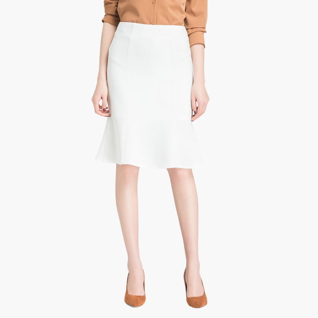 Women's Midi A-Line Skirt Elastic Waistband