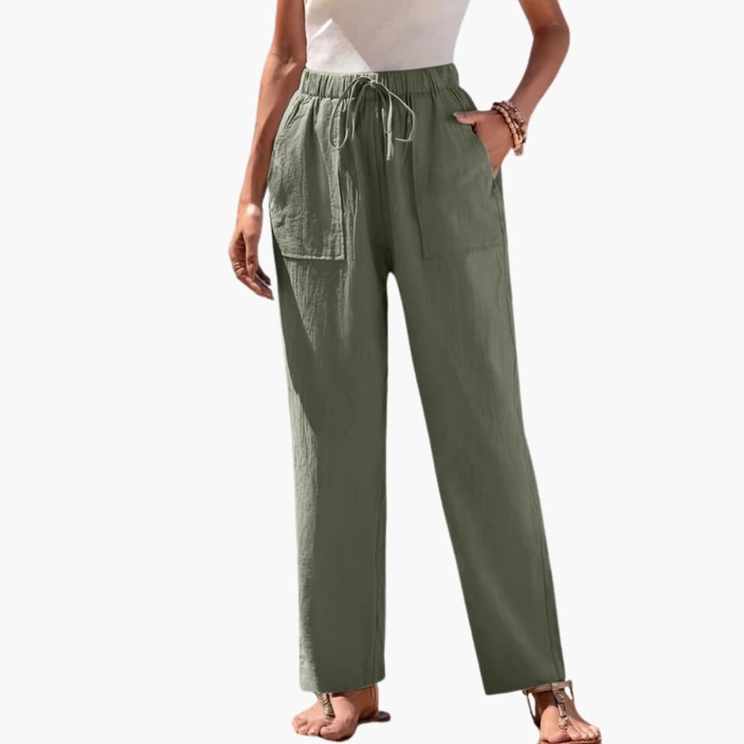 Women's Beach Pants Elastic Waist Side Pockets