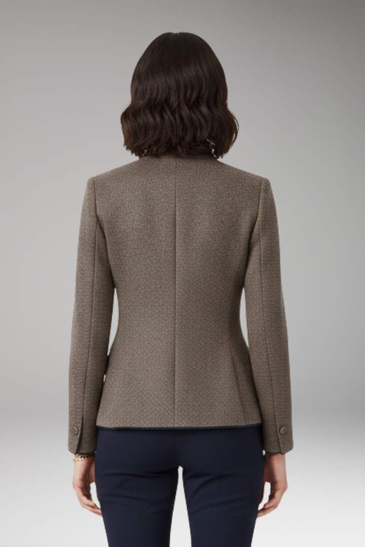 Women's Lapel Collar Blazer Button Front