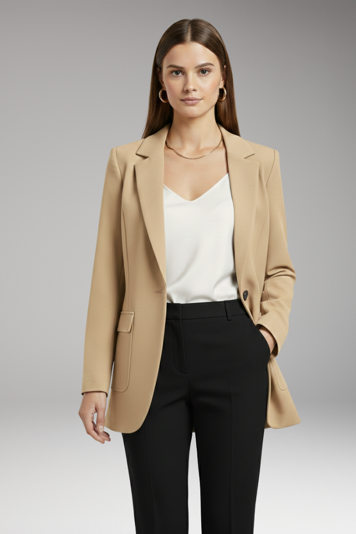 Women's Open Front Blazer Notch Lapel