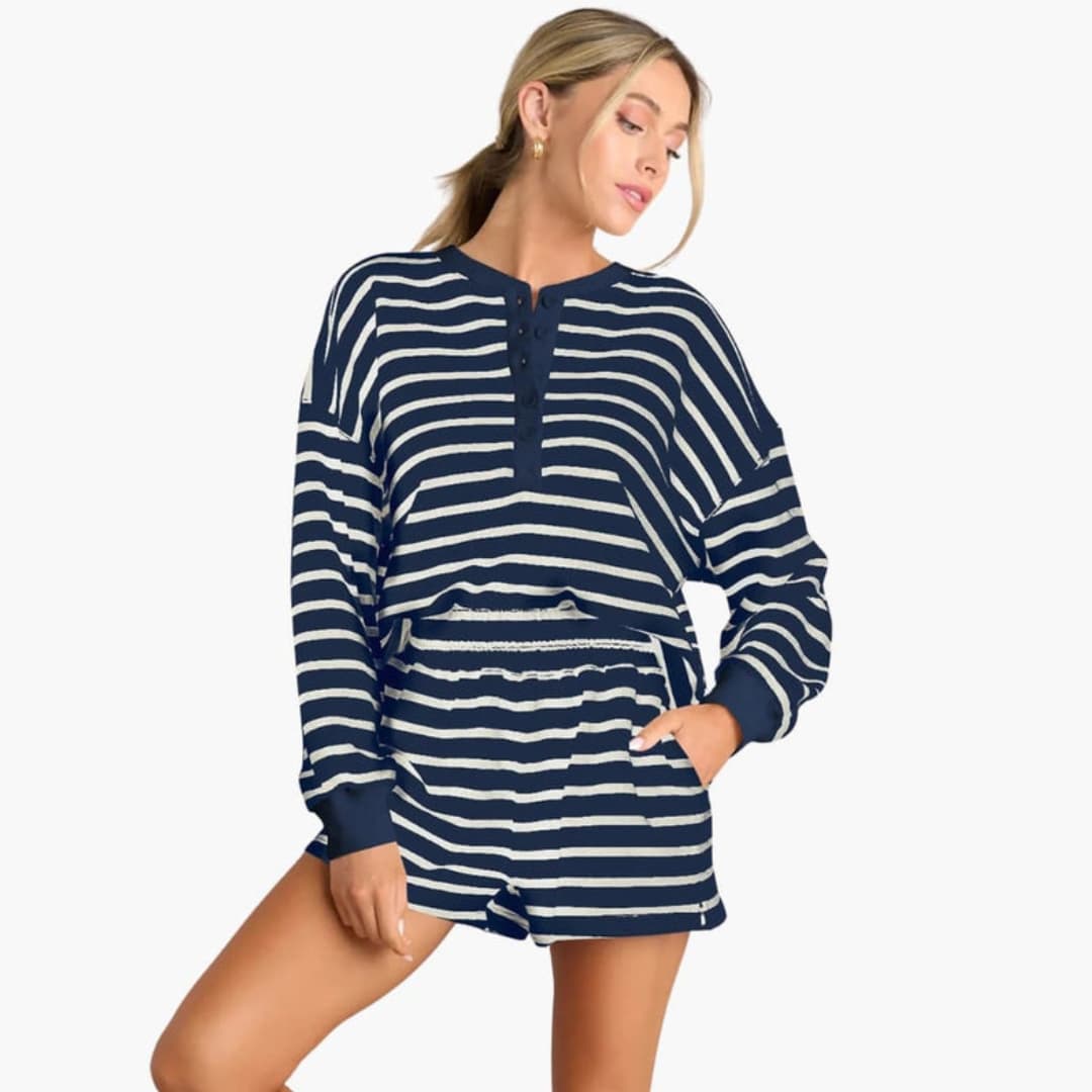 Women's Two-Piece Shorts Set Cotton Elastic Waist