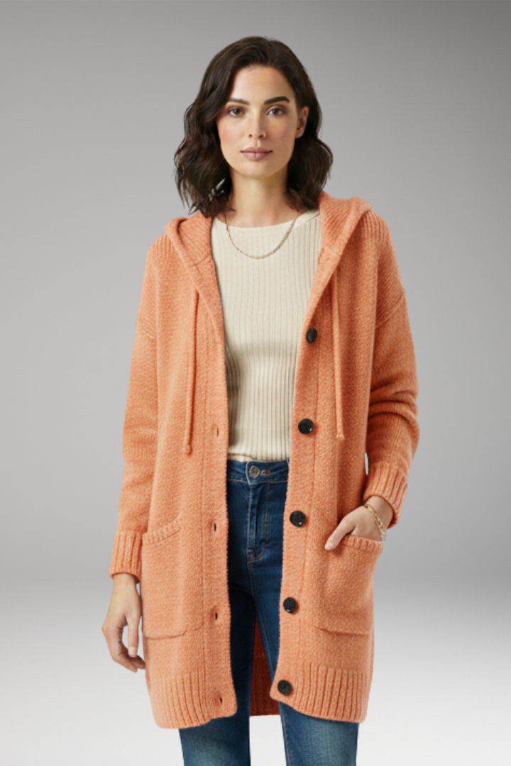 Women's Hooded Cardigan Button Front
