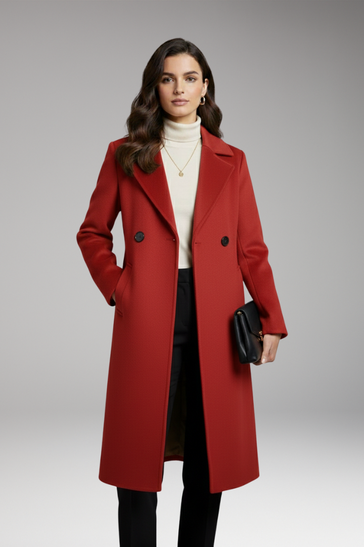 Women's Notched Collar Coat Button Front