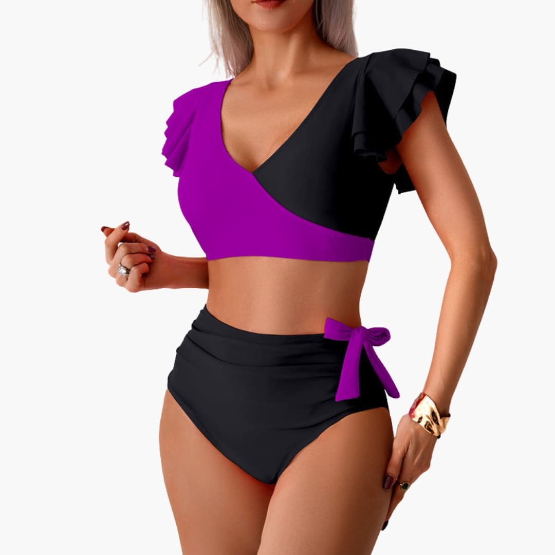 Women's High Waisted Backless Bikini Set
