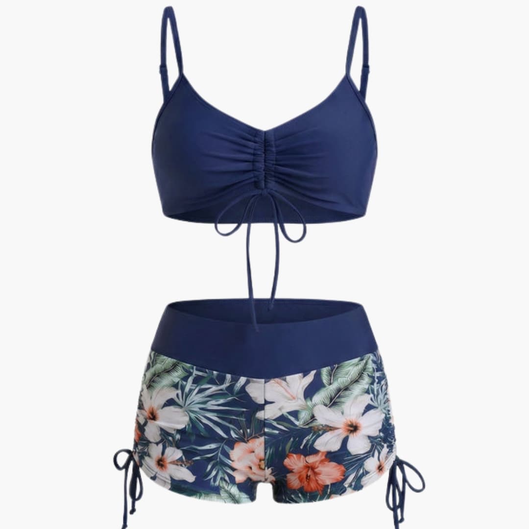 Women's Floral Two Piece High Waisted Bikini Set