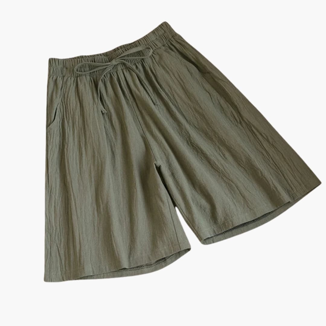 Women's Knee Length Shorts Elastic Waist Straight Leg