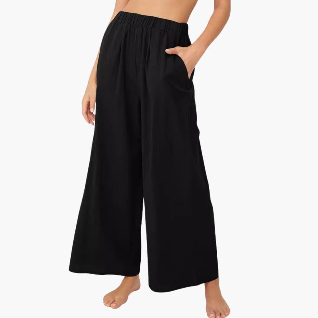 Women's Loose Fit Summer Pants Elastic Waist Side Pockets