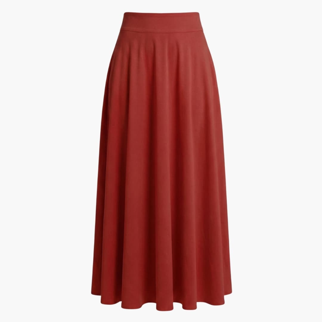 Women's High Waist Maxi Skirt with Side Pockets