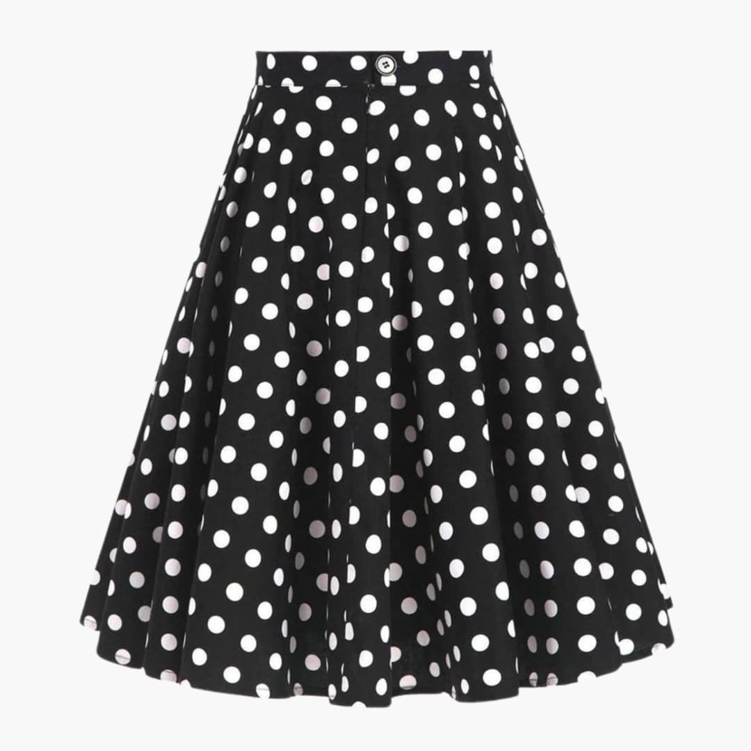 Women's Midi Skirt Button Front Flared Hem - VibreMode