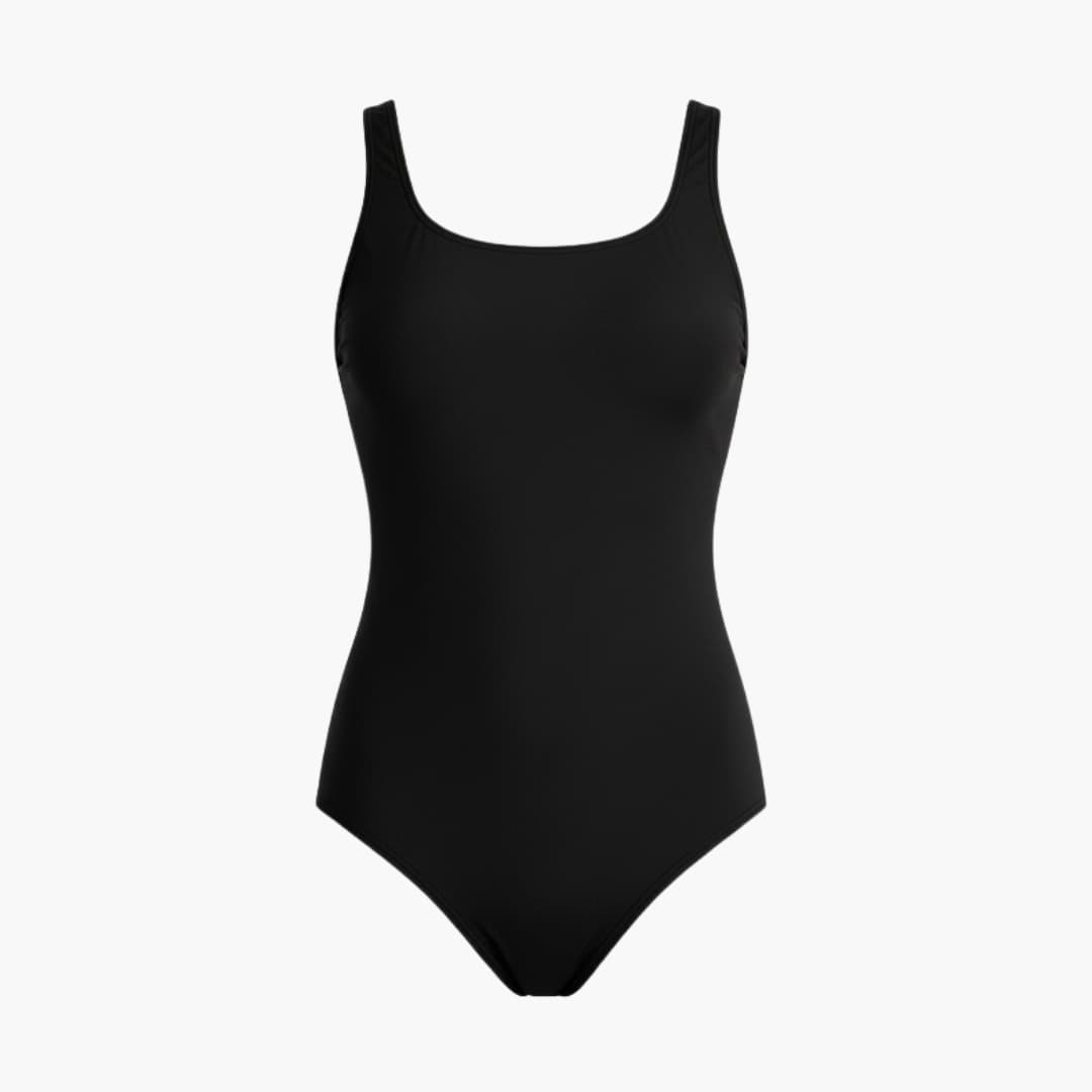 Women's One-Piece Swimsuit Round Neck Ombre Striped Back