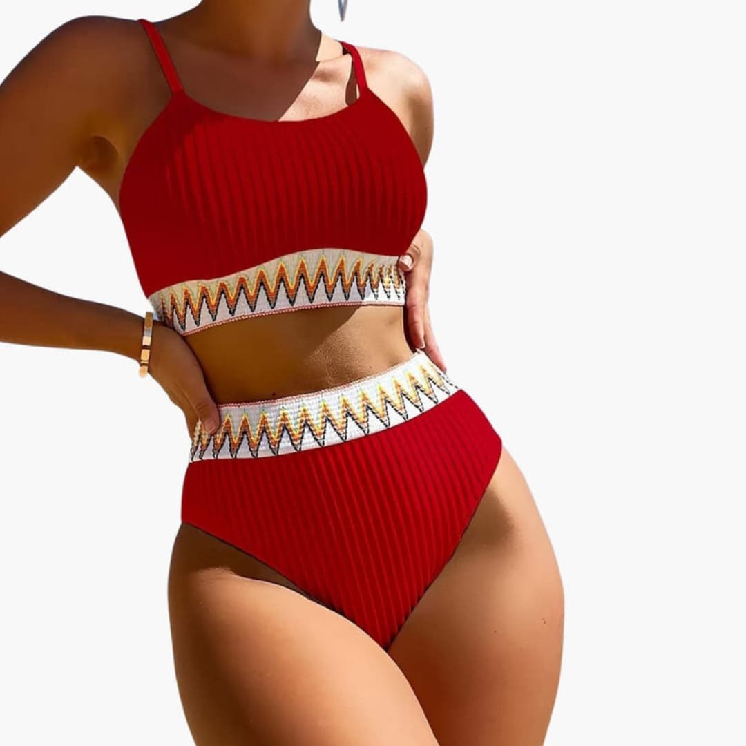 Women's High Waisted Bikini Set Padded Crop