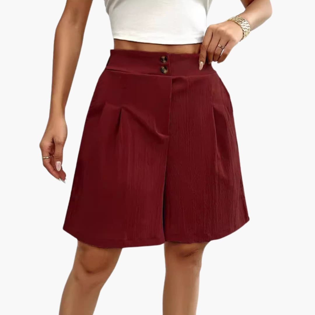 Women's Loose Fit Button Shorts