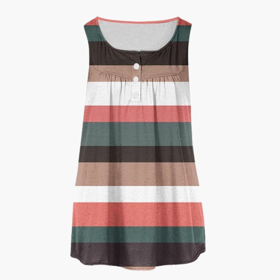 Women's V-Neck Sleeveless Tunic Striped