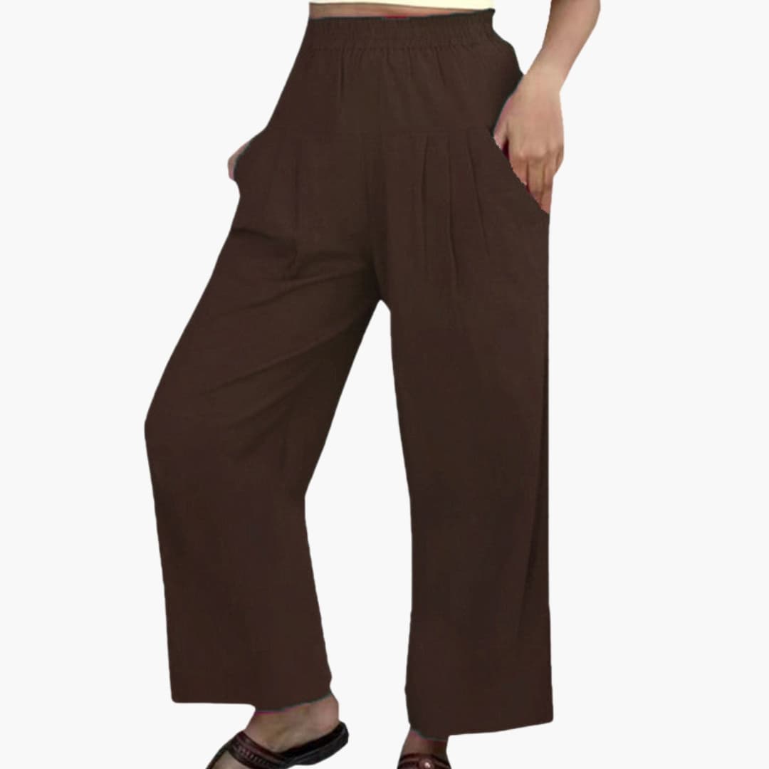 Women's Elastic Waist Pleated Pants