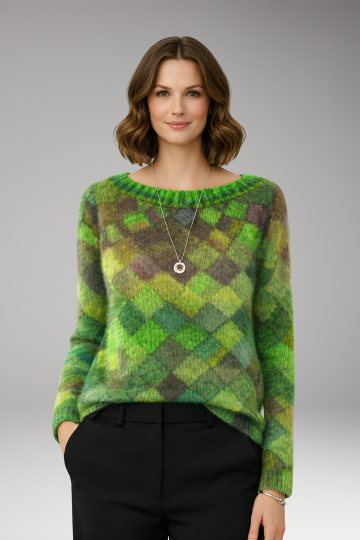 Women's Patterned Sweater Round Neck