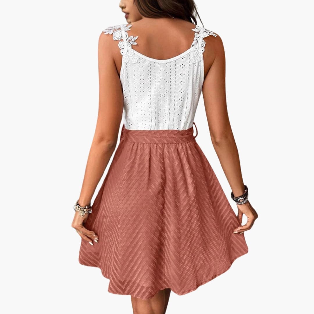 Women's Lace Two Piece Set Tie Waist Skirt