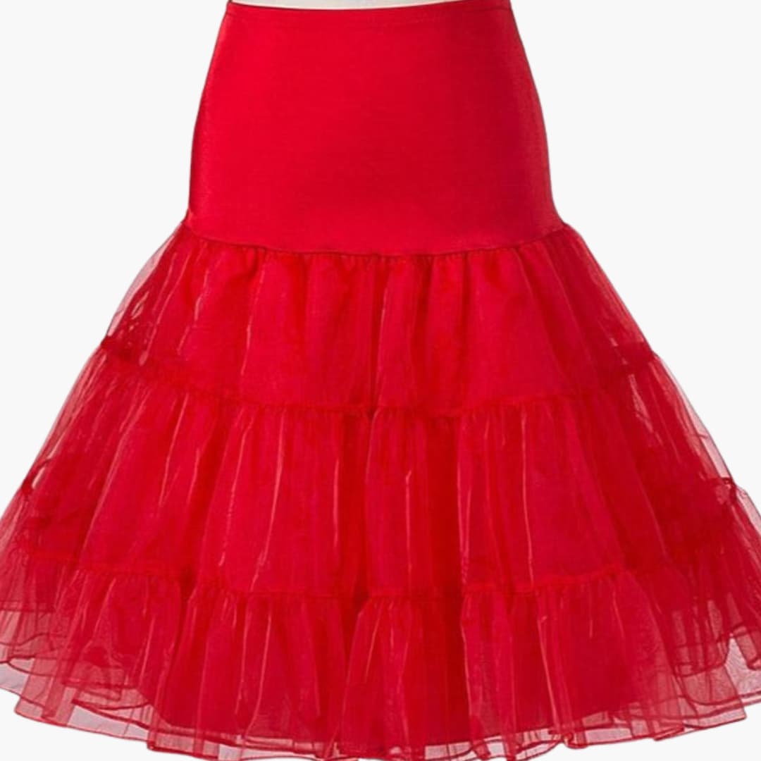 Women's Elastic Waist Underskirt Layered Hem