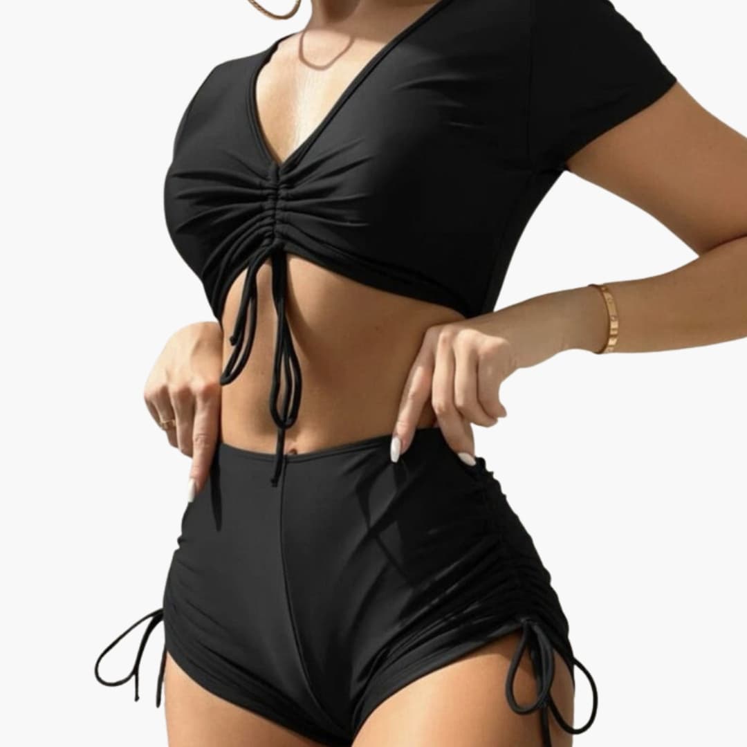 Women's Backless V-Neck Bikini Set