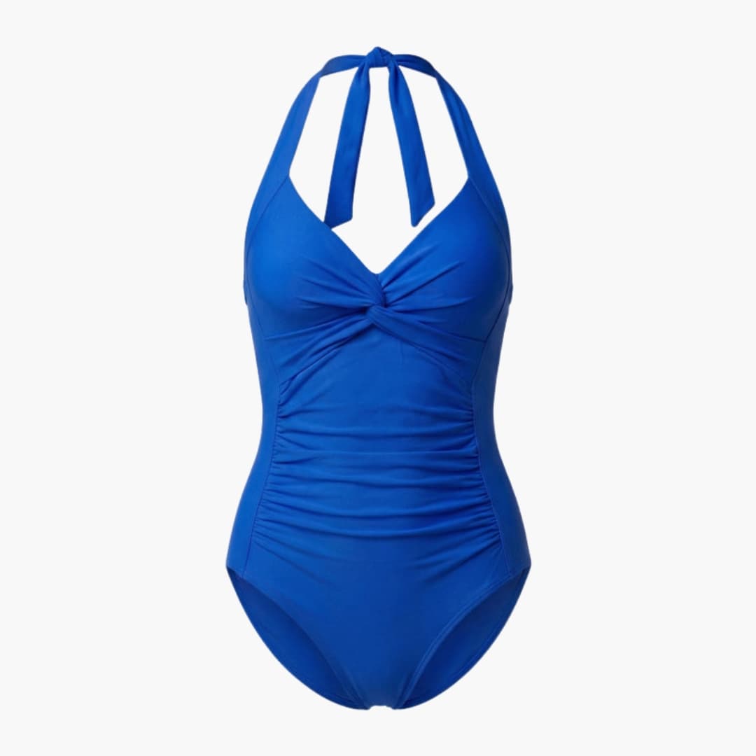 Women's V-Neck One-Piece Swimsuit Adjustable Strap Shaping Fit