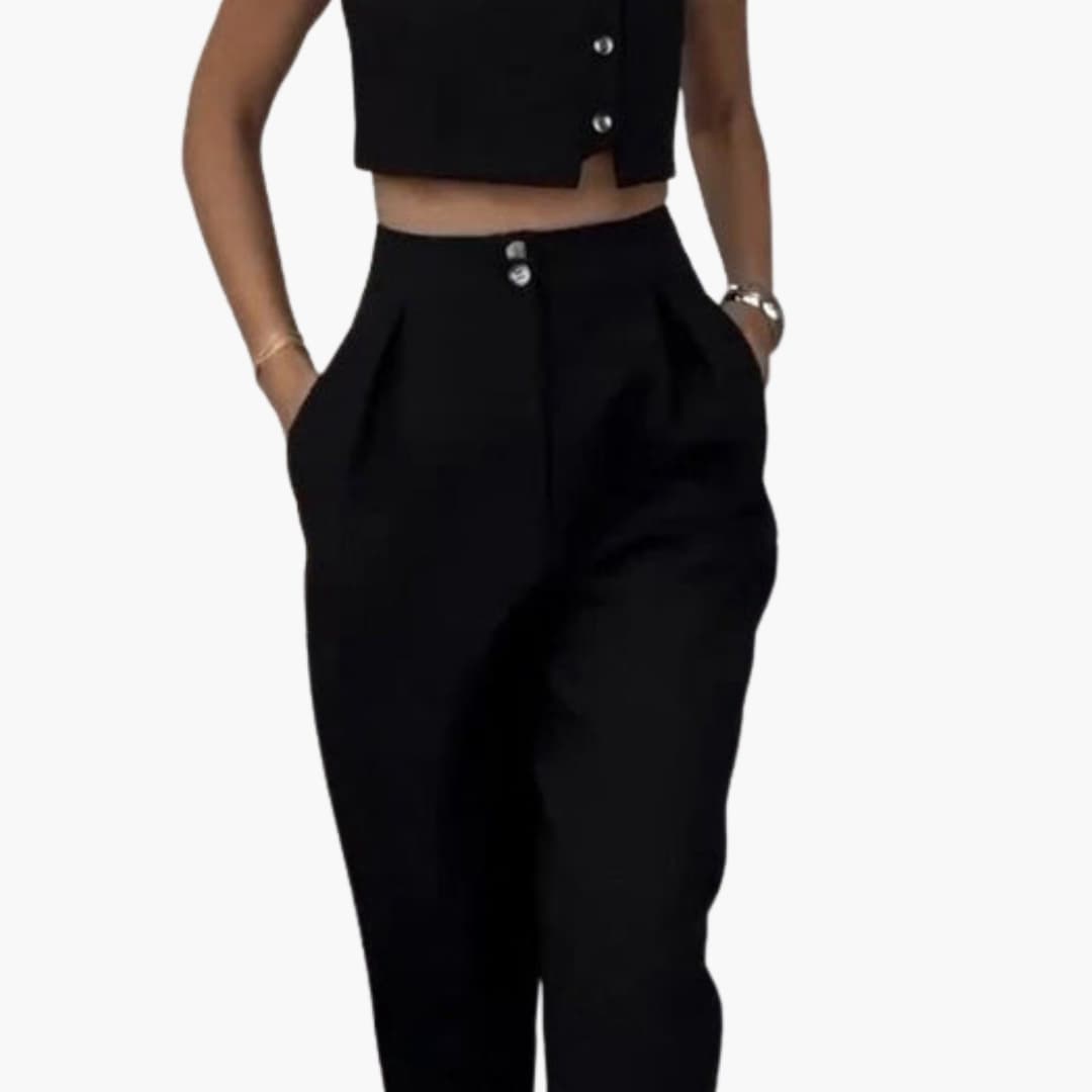 Women's Two-Piece Vest And Cropped Pants Set