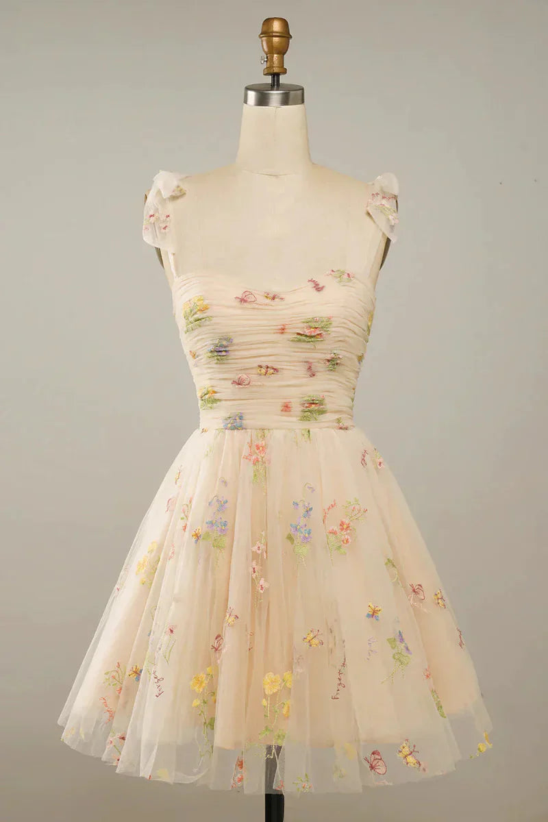 Women's Embroidered Tulle Ball Gown