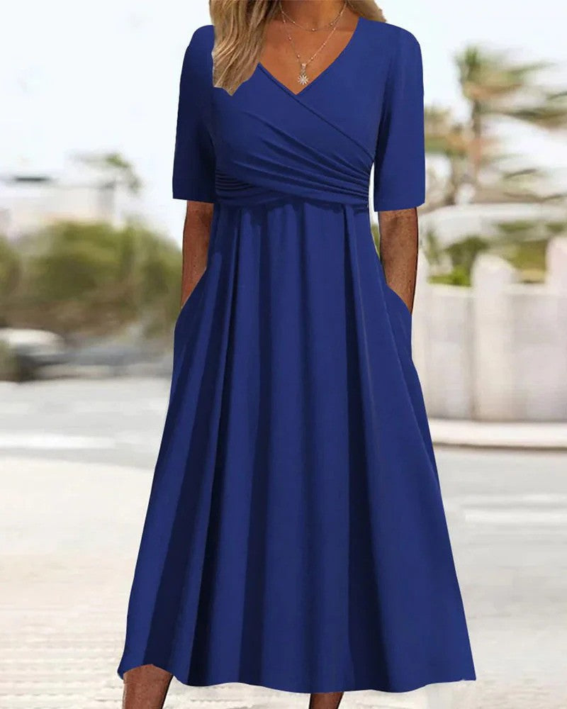Women's V-Neck Short Sleeve Dress