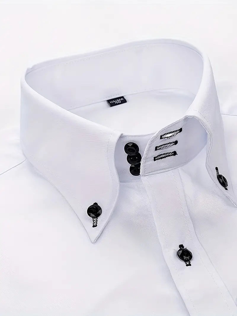 Charles Men's Formal Dress Shirt Button Front