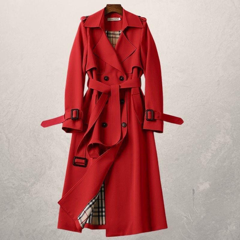 Image of Alyssa | Women's Double-Breasted Long Trench Coat