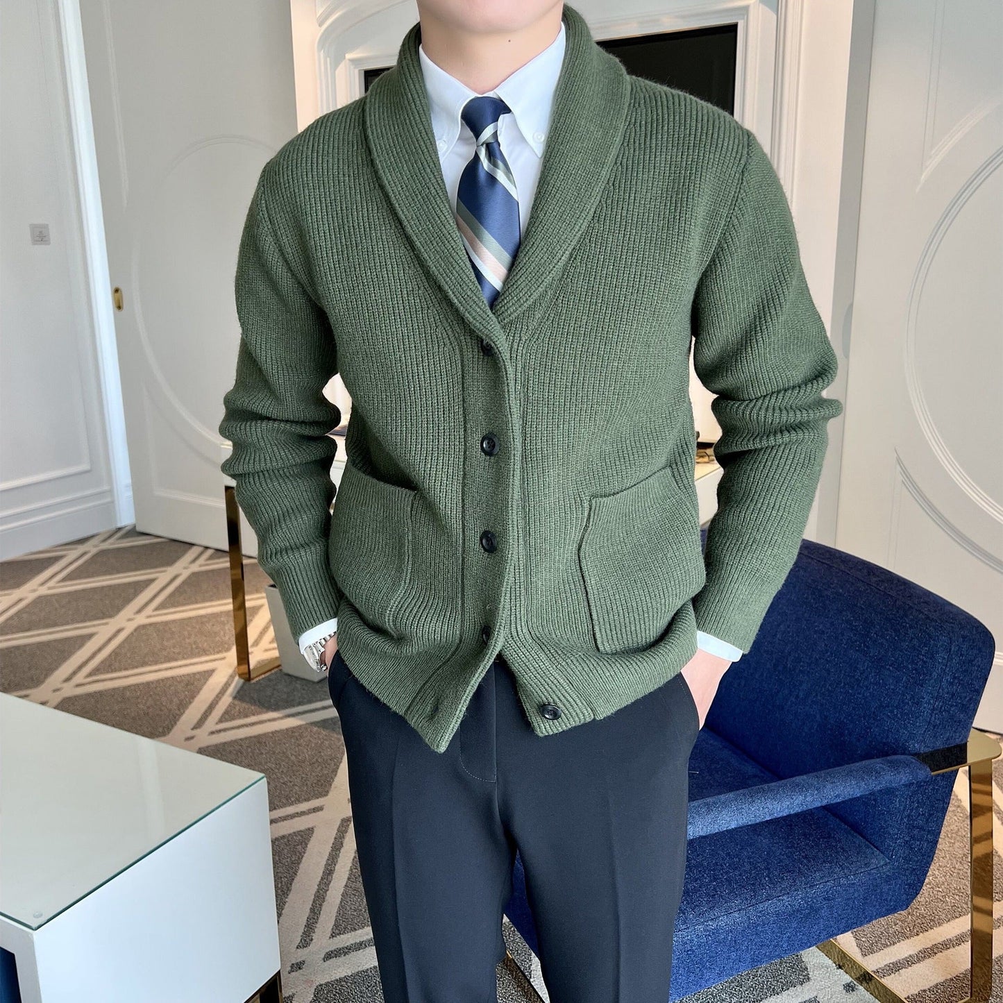 Image of Bryce | Men's Shawl Collar Cardigan