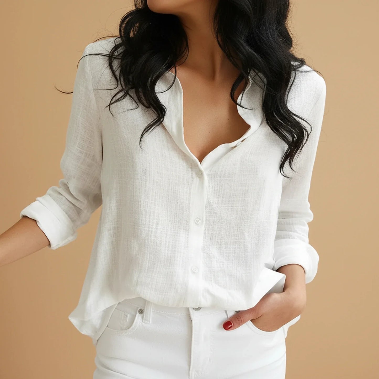 Women's Button Down Long Sleeve Blouse