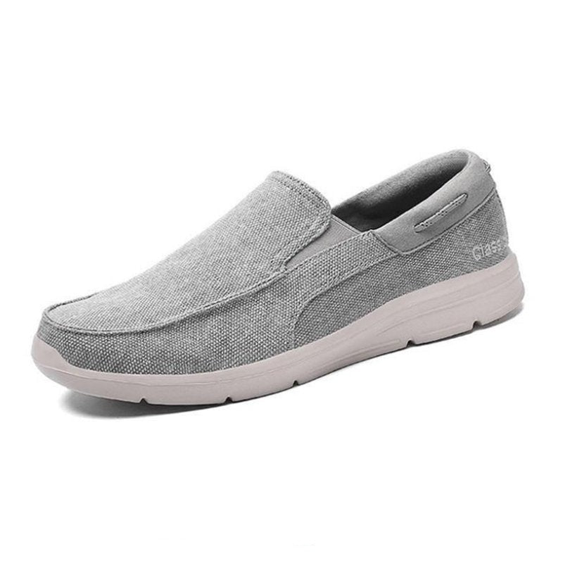 Soft Gray Slip On Comfort Loafers - VibreMode